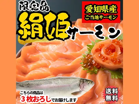 【３枚おろし・皮引き】【冷凍便限定】絹姫(きぬひめ)サーモン約1.5~2kg（生食用・刺身OK）【愛知県ブランド魚】